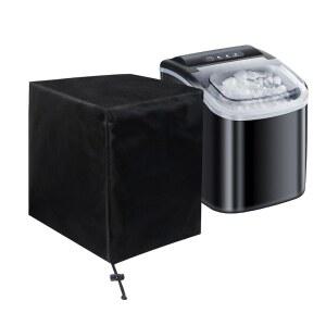 KMnop 제빙기 커버, 카운터탑 제빙기용 방수 먼지 커버 / 스 큐브 메이커 휴대용 (블랙)