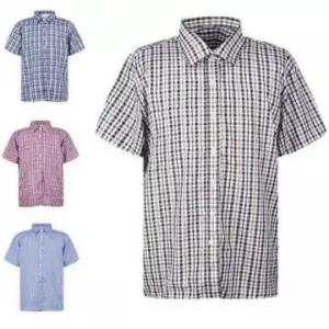 남성용 반팔 체크 패턴 캐주얼 셔츠 여름 남방