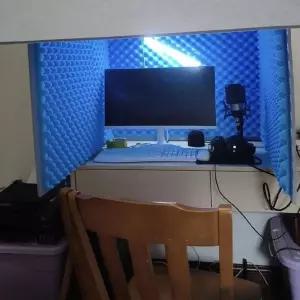 부스 녹음 흡음막이 집중 그레이 가정용 스튜디오 방음 가림막 방음벽 유투브