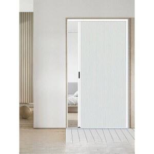 슬라이드문 자바라 문 슬라이딩 x 화이트프레임 회색 1400 폴딩 베란다 560