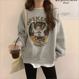 여성 기모맨투맨 레이어드 겨울 긴팔 티셔츠 루즈핏 2색