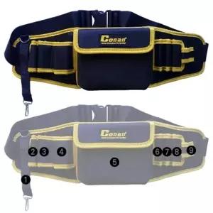 (옵션 [COTB013] 코난툴즈 9구 허리 작업벨트공구파우치)포켓수납 작업벨트 허리 공구파우치 공구벨트홀더