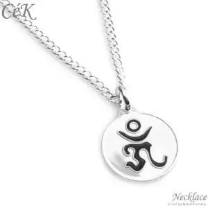 클루아조네 키즈 은목걸이 스터링실버 불교 옴자 각인가능 CeK Kids 8181KN