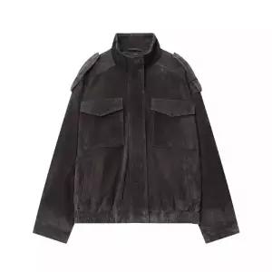 여자 겨울 캐주얼 가죽 재킷 세무 질감 라이크 코트 원픽4