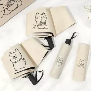 제이앤영 일러스트 3단 양우산 자외선 차단 양산 초경량 우산