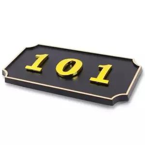 호실판 검정 사각형 입체 1P 현관 번호판 문 호수판 (KYR-WD04F54)