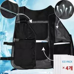 [콩심팥심]여름용 얼음팩 작업복 남성용 아이스 조끼