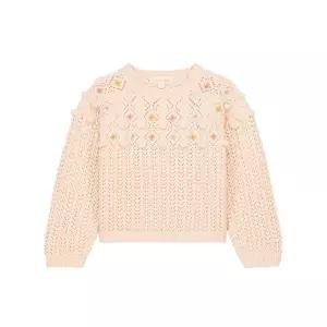 [루이스 미샤]키즈 바키타 플로럴 니트 블러쉬 25F_J0301 BLUSH