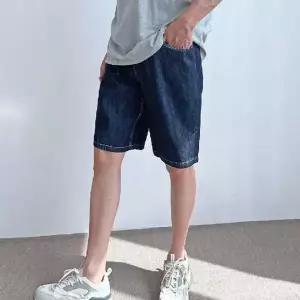 남성용 여름 5부 데님 숏팬츠 트렌디 반바지