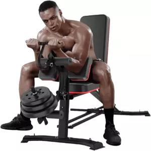 다리 확장 기능이 있는 이지 빅 유틸리티 웨이트 벤치 - 근력 운동 덤벨 및 복근 운동을 위한 멀티 포지션