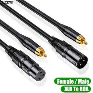 고 XLR 여성/남성-RCA 오디오 케이블 3Pin 캐논 호환 포노 동축 3M 호환 5m 10m 긴 노래방 마이크 앰프 연