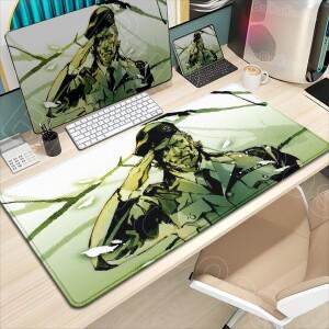 메탈 기어 솔리드 마우스 패드 E-스포츠 게임 미끄럼 방지 대형 노트북 PC 잠금 가장자리 두꺼운 컴퓨터 키