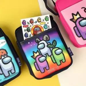 ( )어몽어스 사각 크로스백 파우치_무지개 삼총사