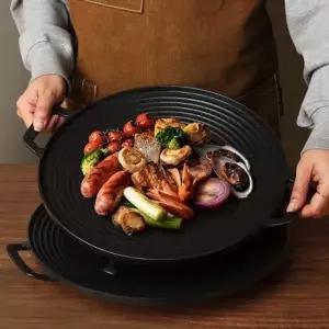 (옵션 플라잉쿡 원형그리들 32cm)캠핑용품 그리들팬 삽겹살 고기불판 가방세트 32cm 35cm