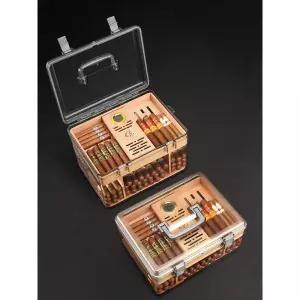 시가휴미더 케이스 보관함 박스 휴대용 캐비닛 상자 보습 온습도 원목 포켓 시가