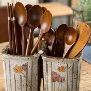 이천도자기 수채화 물빠짐 수저통 2구 도자기 도자기수저통 수저함 조리도구 보관함 보관통