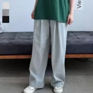 걸스 데일리 핀턱 하이라이트 컴포트 허리 밴드라인 오버핏 바지 팬츠여성용 하절기 고무줄