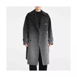남성 코트 그라데이션 롱 더블 겨울 모직 OP4