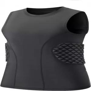 스톤키스 립 앤 백 프로텍터 슬리브리스 컴프레션 셔츠 패딩 스포츠 트레이닝 베이스 레이어