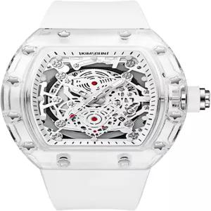 고사사 패션 속이 빈 남성 시계 토나우 투명 아날로그 디스플레이 실리콘 스트랩 캘린더 쿼츠 방수 트렌드