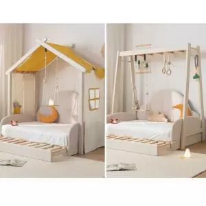 무무위안 원목 아동용 침대 접이식 침대 접이식 구름형 소파 침대 몬테소리 플랫폼 침대 집 모양 침대 흔들