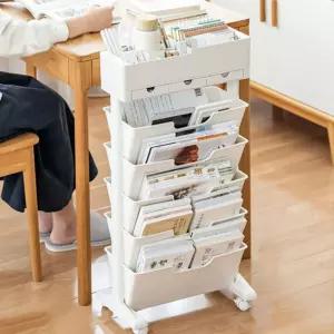 5단 이동식 북카트 책꽂이 A타입 책상 책 정리트레이 책선반 홀더 사무용품