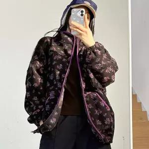 [하프클럽/] 배색꽃패턴집업후리스 POV950M601 빅사이즈