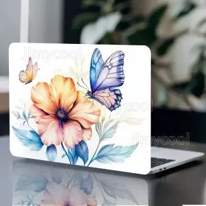 2개세트 비닐 노트북 케이스 나비 스티커 스크래치 방지 DIY 아트 케이스 범용 넷북 스킨 스티커 재사용 불