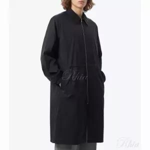 오라리 하드 트위스트 폴리에스터 새틴 라미네이트 집 코트 블랙 A24SC01SL 폴리에스테르