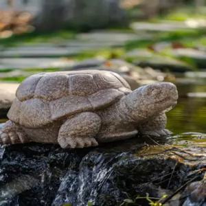 돌 석상 안뜰 연 정원 입체 조각상 모형 야외 소품 대형 거북이