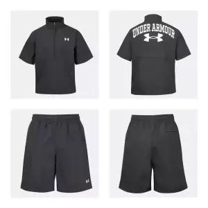 언더아머 6007565-001 6007566-001 블랙 APAC 우븐 아노락 반바지 트레이닝복 세트 상의하의가격별도