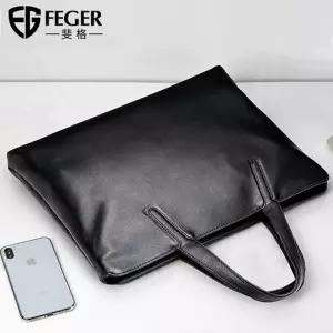 FEGER 프리미엄 천연소가죽 서류가방 남성 비즈니스 및 캐주얼 가죽 서류가방 대용량 남성 출근 토트백