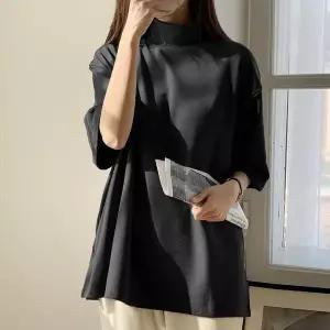 [하프클럽/]플리스 기모 반목 하이넥 터들 폴라 오버핏 티셔츠 빅사이즈 반