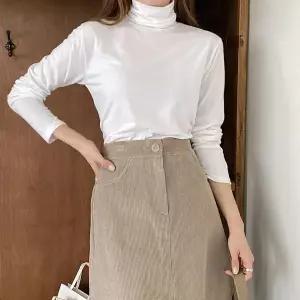 [하프클럽/]여성 하이넥 티셔츠 롱슬리브 베이직 데일리룩