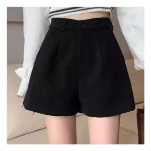 모직 세미플레어 데일리 하프팬츠 하이 웨스트스타일 걸스 트라우저 릴랙스핏 이지웨어 타이트