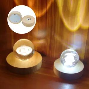 원목 인테리어 건전지 받침대 수정구 거치 무드등