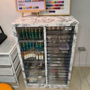 네일진열장 서랍장 화장품 선반 업소용 그레이 보관함 26칸 수납함