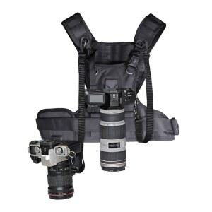 DSLR 카메라 멜빵 조끼 가방 트럼펫 단일상품 배낭 수납 카메라용 숄더 허리 그레이