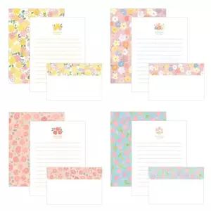 플라워 편지지 20개/감성/귀여운/봉투/세트/선물/손편지/카드/어버이날/감사/선물용/포장용/현금/스승의날