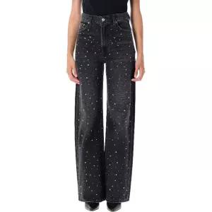 리바이스 크리스탈 장식 리브케이지 와이드 진 A6081 0055