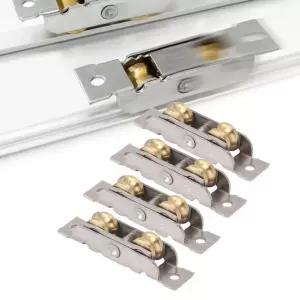 샷시부속 창문 부품 4개 더블 롤러 슬라이딩 도어 스틸 나사 오목 휠 탠덤