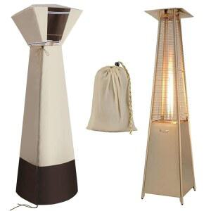 야외 사각 파티오 히터 커버 - 지퍼, PU 코팅, 자외선 차단, 방풍, 먼지 방지 기능이 있는 방수 헤비 듀티 옥스포드 원단(90