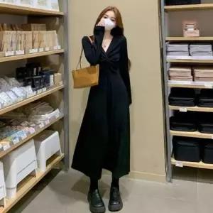 레이스 데일리 의류 실루엣 롱 꼬임 드레스 포 WFLMT18