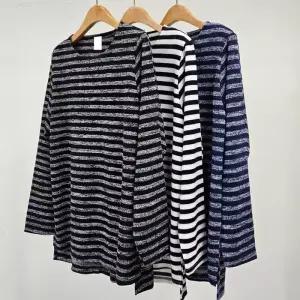 빅사이즈티 T589L601 집시줄지배색루즈롱티 MN