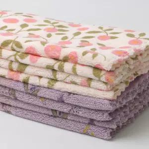 플라워패턴 극세사 행주 만능타올 주방 손걸레 4P 세트 2종 