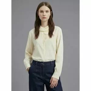 [하프클럽/샵앤]국산 여성 프릴 넥라인 포인트 페미닌 블라우스 SIU-WBL-21022-크림