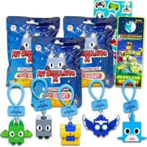 로블록스 펫 시뮬레이터 블라인드 백 파티 페이버 3팩 - 열쇠고리 미스터리 3종과 DLC 코드 스티커 등 번들