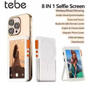 스마트폰 브이로그 셀피 스크린 무선 마그네틱 폰 후면 줌/포커스 카메라 스트림 미러링 모니터 스탠드 홀