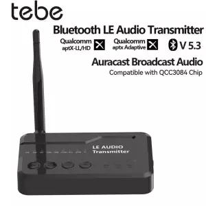 Tebe aptX -LL/HD/AD Bluetooth 5.3 오디오 송신기 TV 스피커용 무손실 Auracast LC3이 포함된 광 무선 LE