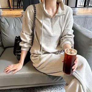 [유야]여성 테리 반집업 맨투맨 바지 트레이닝 세트 SPST0471 가을 겨울